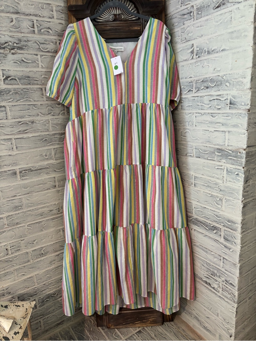 Girls' Multicolor Striped Tiered Dress - Lightweight Summer Style